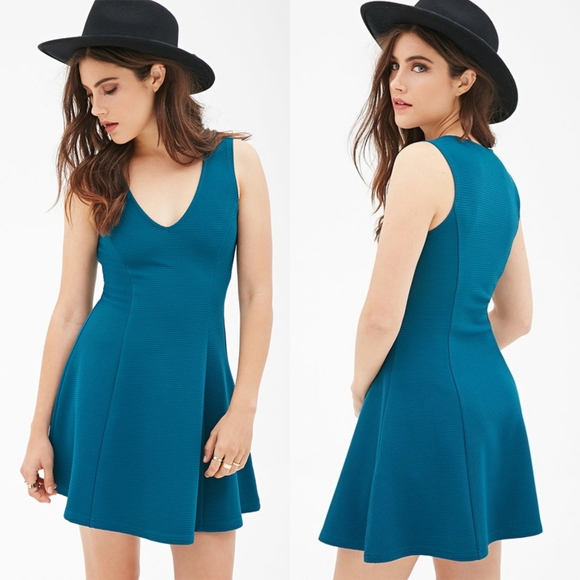 Forever 21 Dresses & Skirts - 🌟LAST CHANCE🌟 Forever 21 Fit and Flare Teal Dress